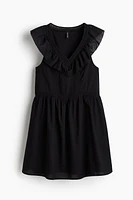Ruffle-Trimmed Cotton Dress