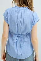 MAMA Tie-belt muslin blouse
