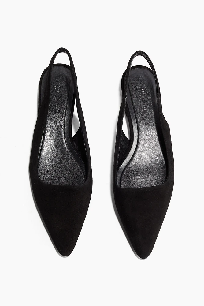 Pointed Suede Slingbacks