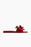 Appliquéd Satin Sandals