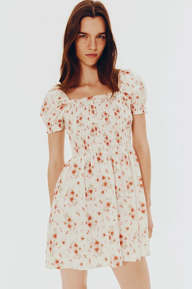 Smocked Poplin Dress
