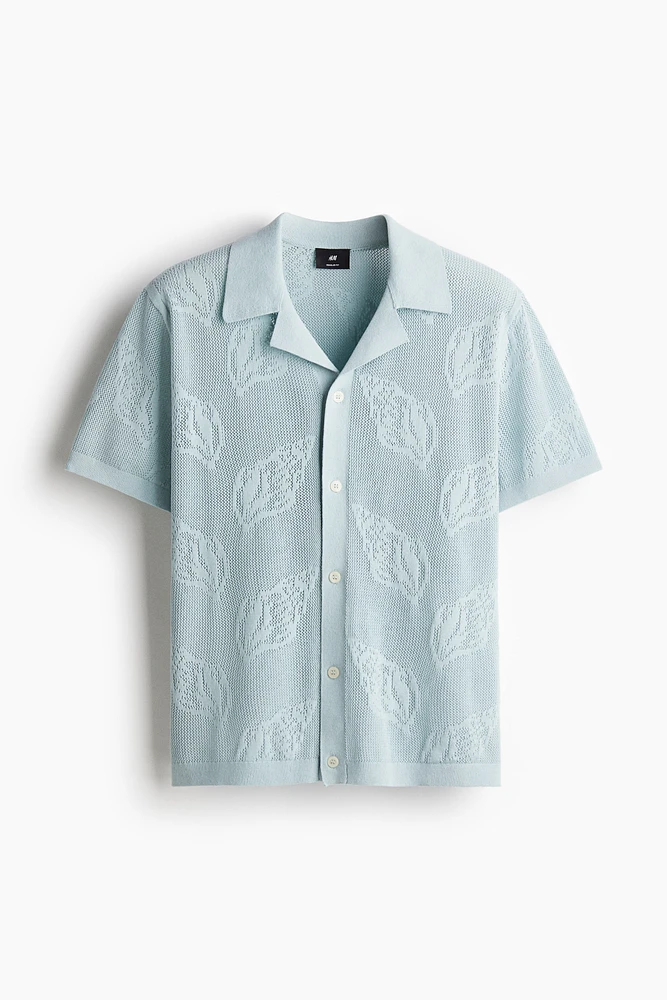 Chemise classique en tricot jacquard
