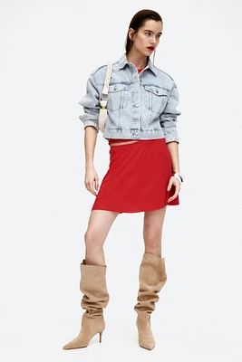 Flared Fine-Knit Skirt