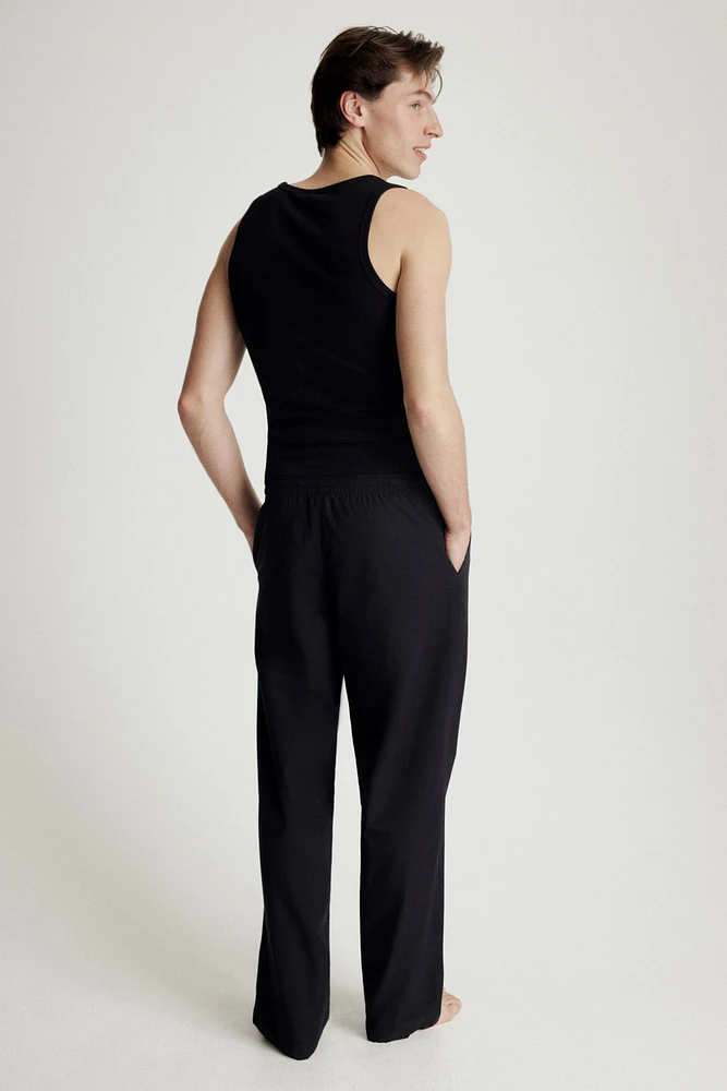 Pantalon décontracté en popeline