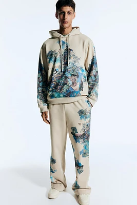 Floral-Print Cotton Hoodie