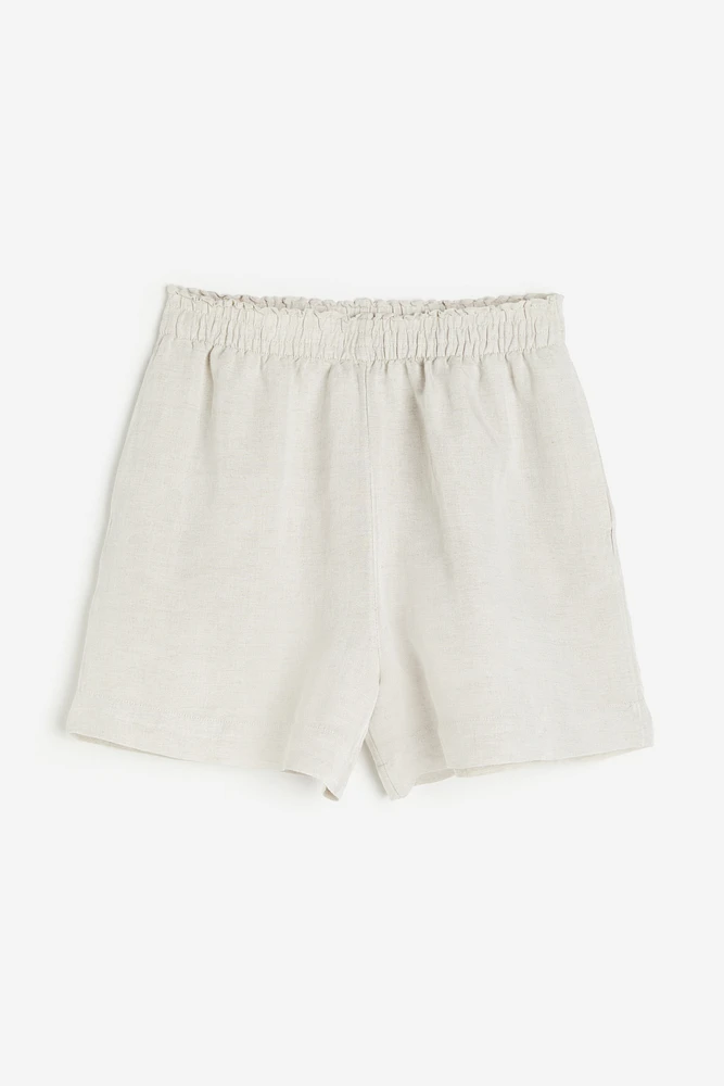 Linen-blend Pull-on Shorts