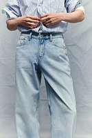 Jean droit taille basse ample