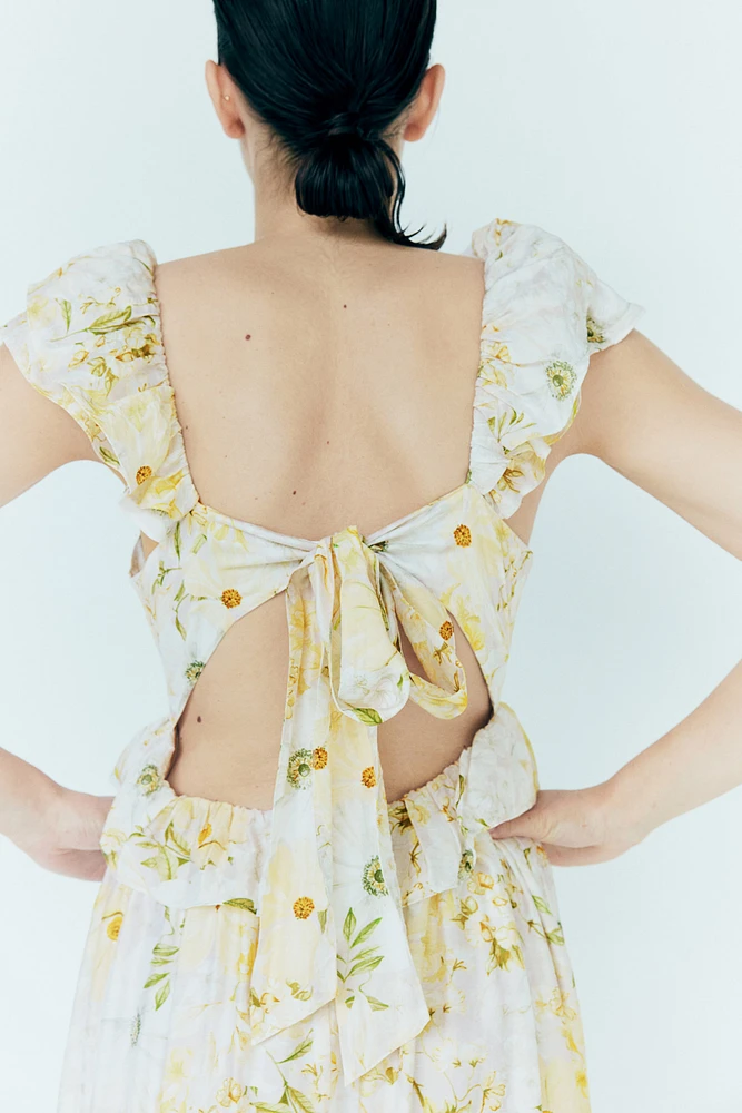 Ruffle-trimmed Midi Dress