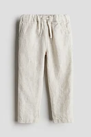 Pantalon en lin avec taille élastique