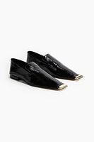 Crackled-Finish Leather Loafers