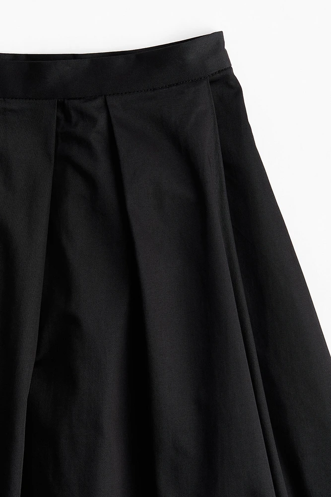 Pleated Satin Skirt