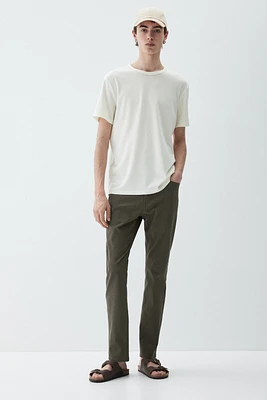 Slim Fit Cotton Twill Pants
