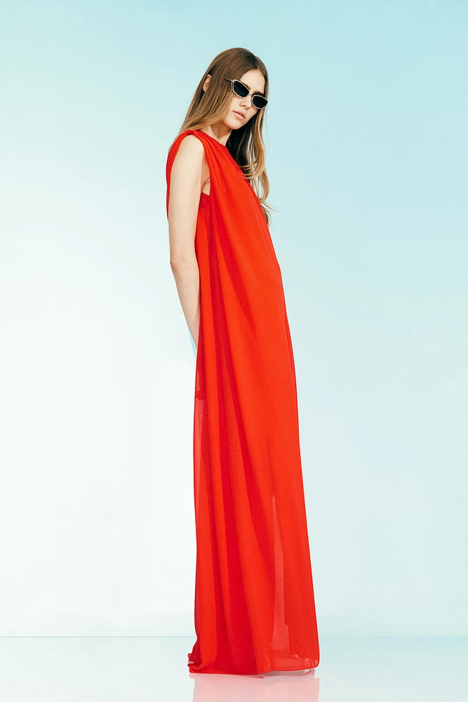 Draped Chiffon Dress