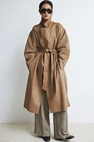 Napped Tie-Belt Coat