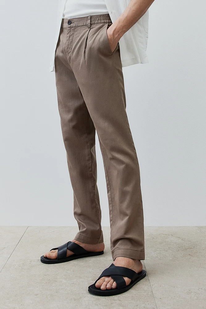 Regular Fit Linen-blend Pants