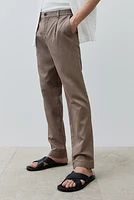 Regular Fit Linen-blend Pants