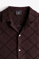 Regular Fit Crochet-look Resort Shirt
