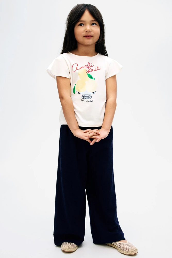 Wide-Leg Jersey Pants