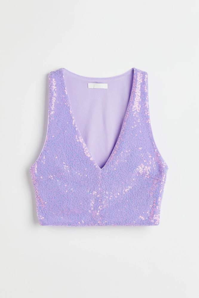 Sequined Crop Top