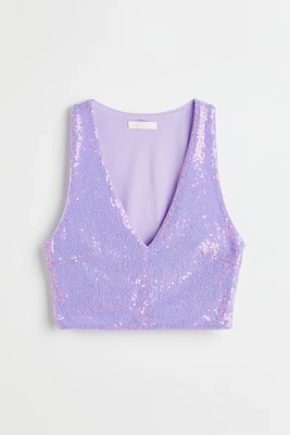 Sequined Crop Top