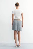 Rib-Knit A-Line Mini Skirt