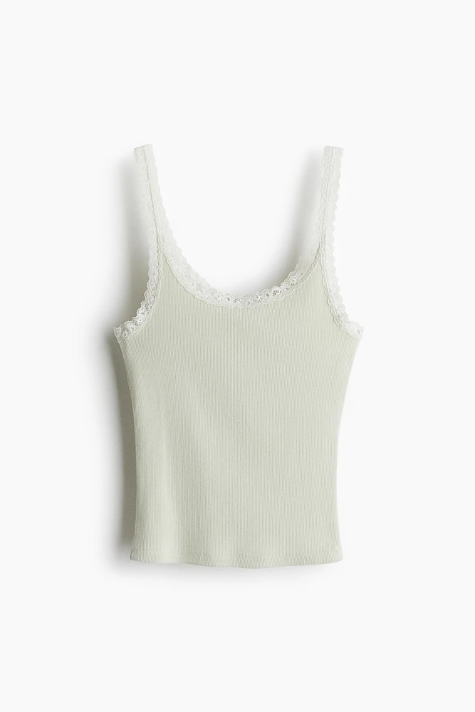 Lace-Trimmed Tank Top