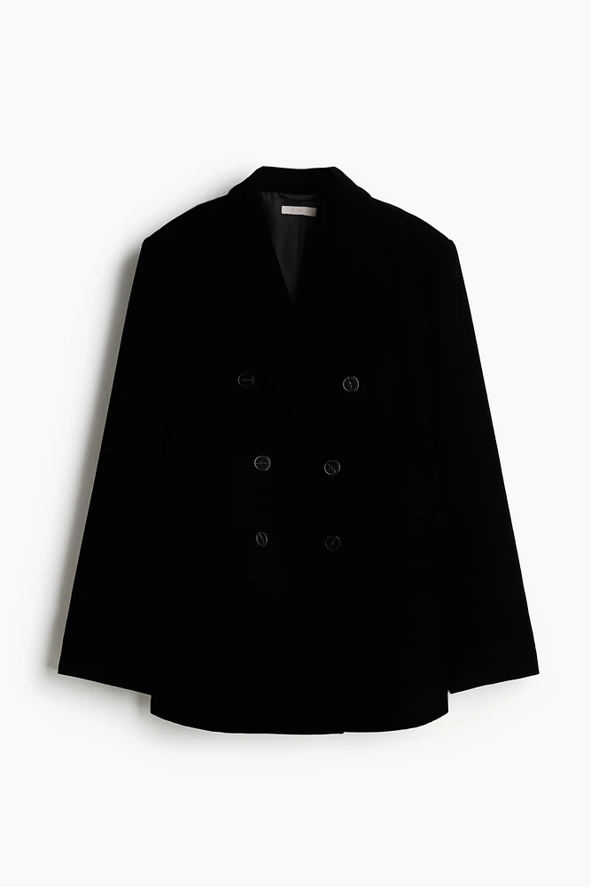 Double-Breasted Velvet Blazer