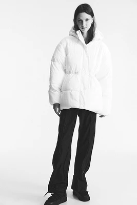 Drawstring-waist Puffer Jacket