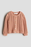 Pointelle-Knit Cardigan