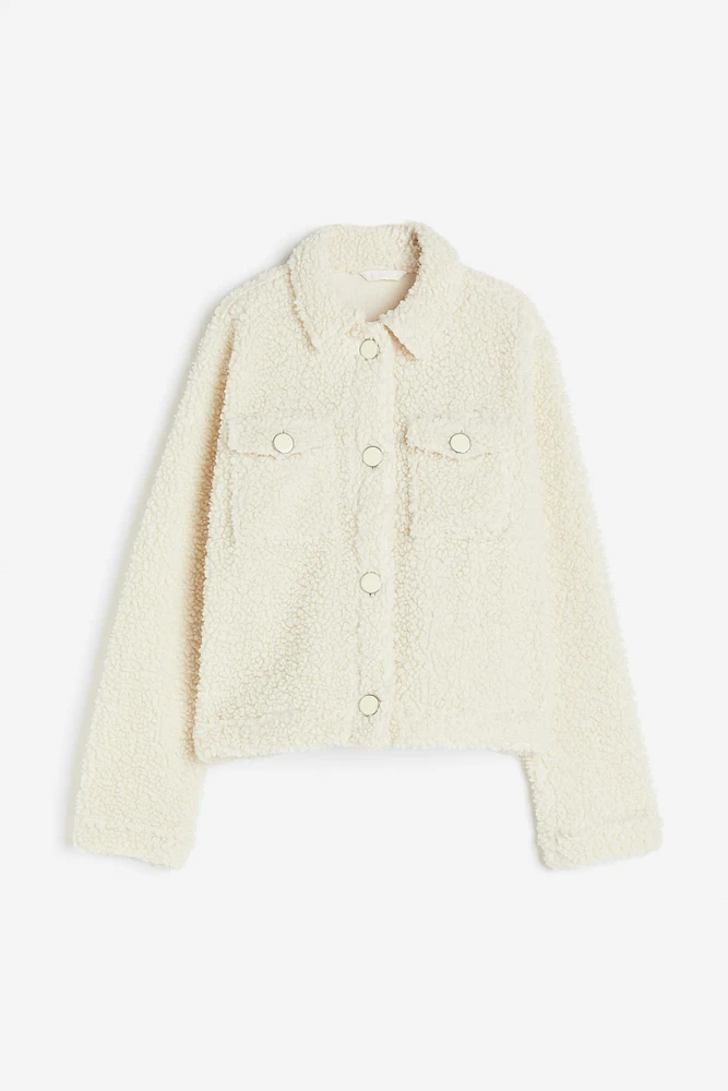 Teddy Fleece Cardigan with Collar