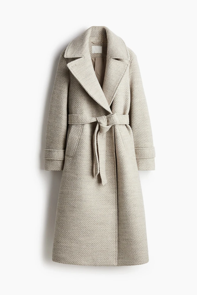 Tie-belt Twill Coat