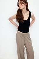 Wide-cut Pull-on Pants