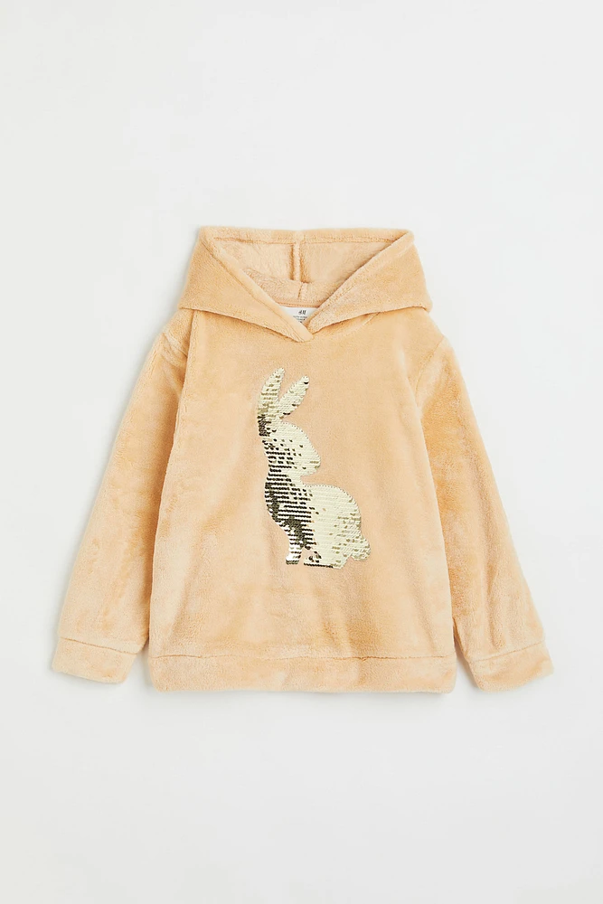 Faux Shearling Hoodie