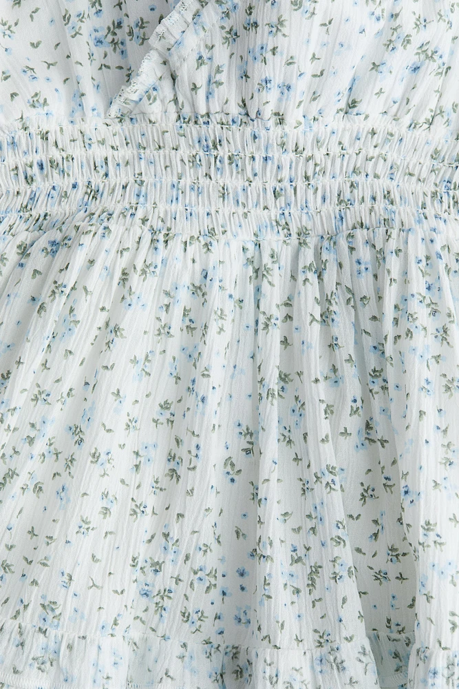 Robe smockée à volants