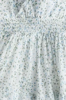 Robe smockée à volants