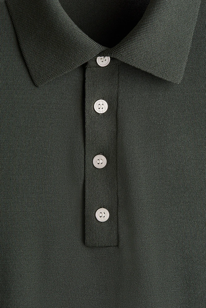 Regular-Fit Fine-Knit Polo Shirt