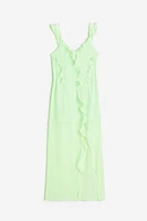 Flounce-trimmed Chiffon Dress