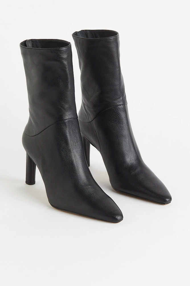 High Heel Leather Boots