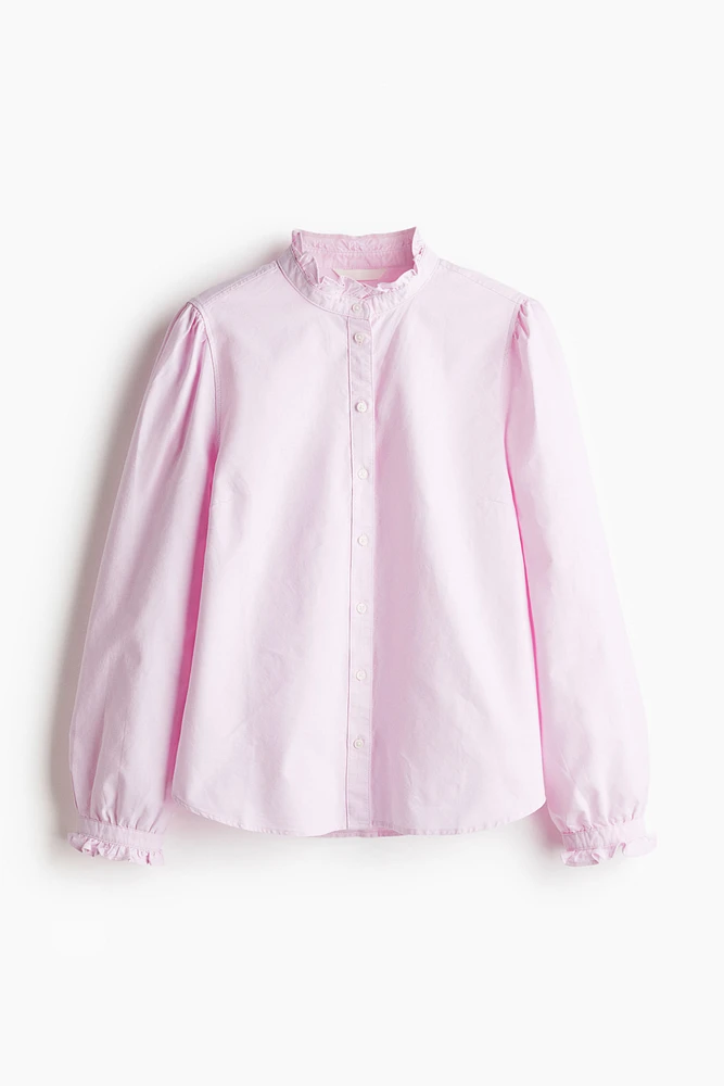 Blouse Oxford à volant