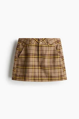 Brushed-finish mini skirt