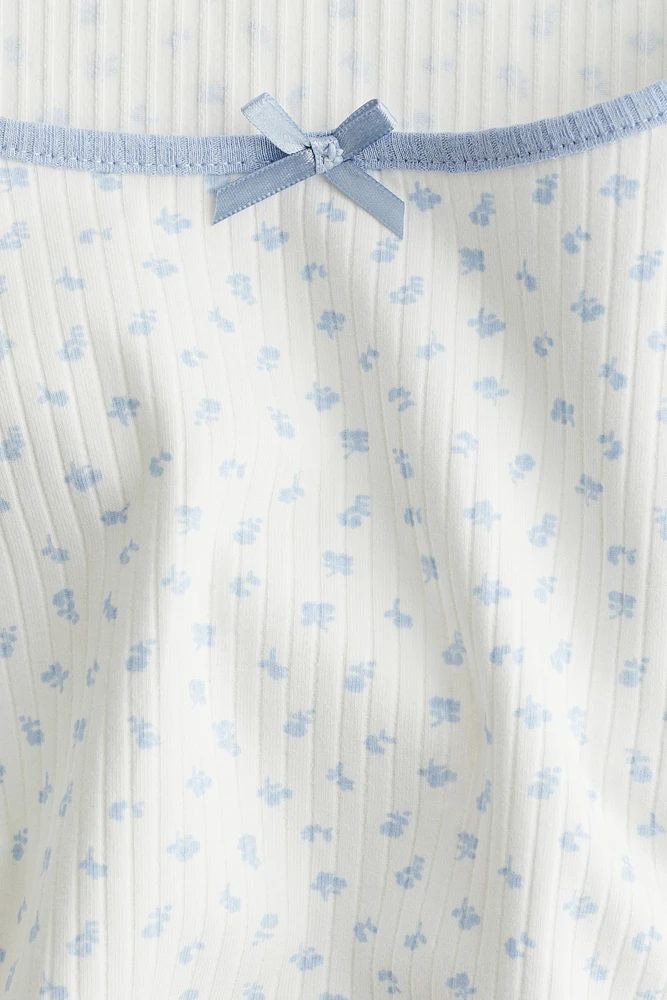 Overlocked-Trim Dress with Flared Skirt
