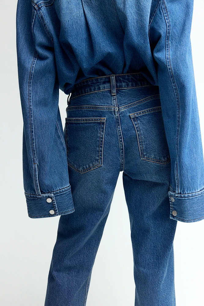 High Rise Slim Straight Ankle Jeans