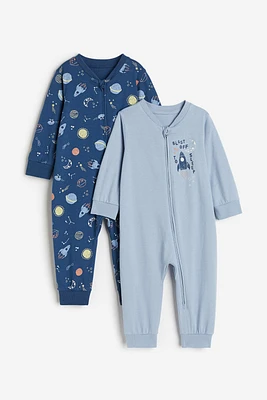 2-pack Cotton Pajama Jumpsuits