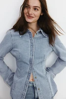 Tapered-Waist Denim Shirt