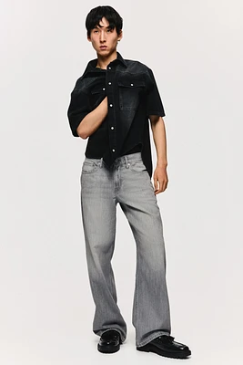 Jean droit taille basse ample