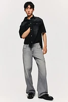 Jean droit taille basse ample