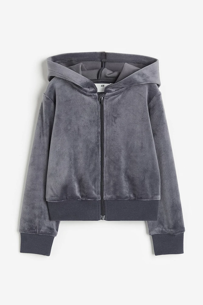 Velour Hooded Jacket