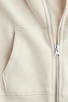 Hooded Cotton Sweatshirt Jacket