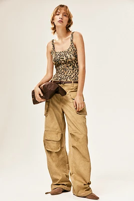 Wide-leg Cargo Pants