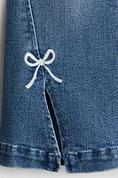 Embroidery-Detail Flared Jeggings